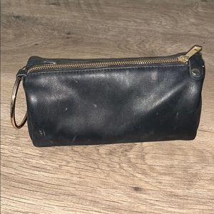 Black Cosmetic Pouch With Gold Bangle